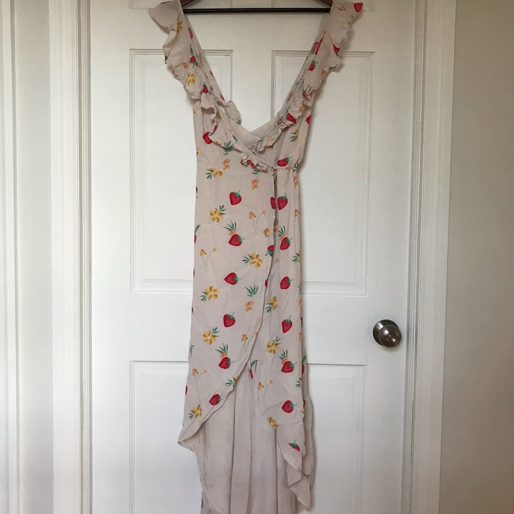 PRIVACY PLEASE Fillmore Strawberry Wrap Dress